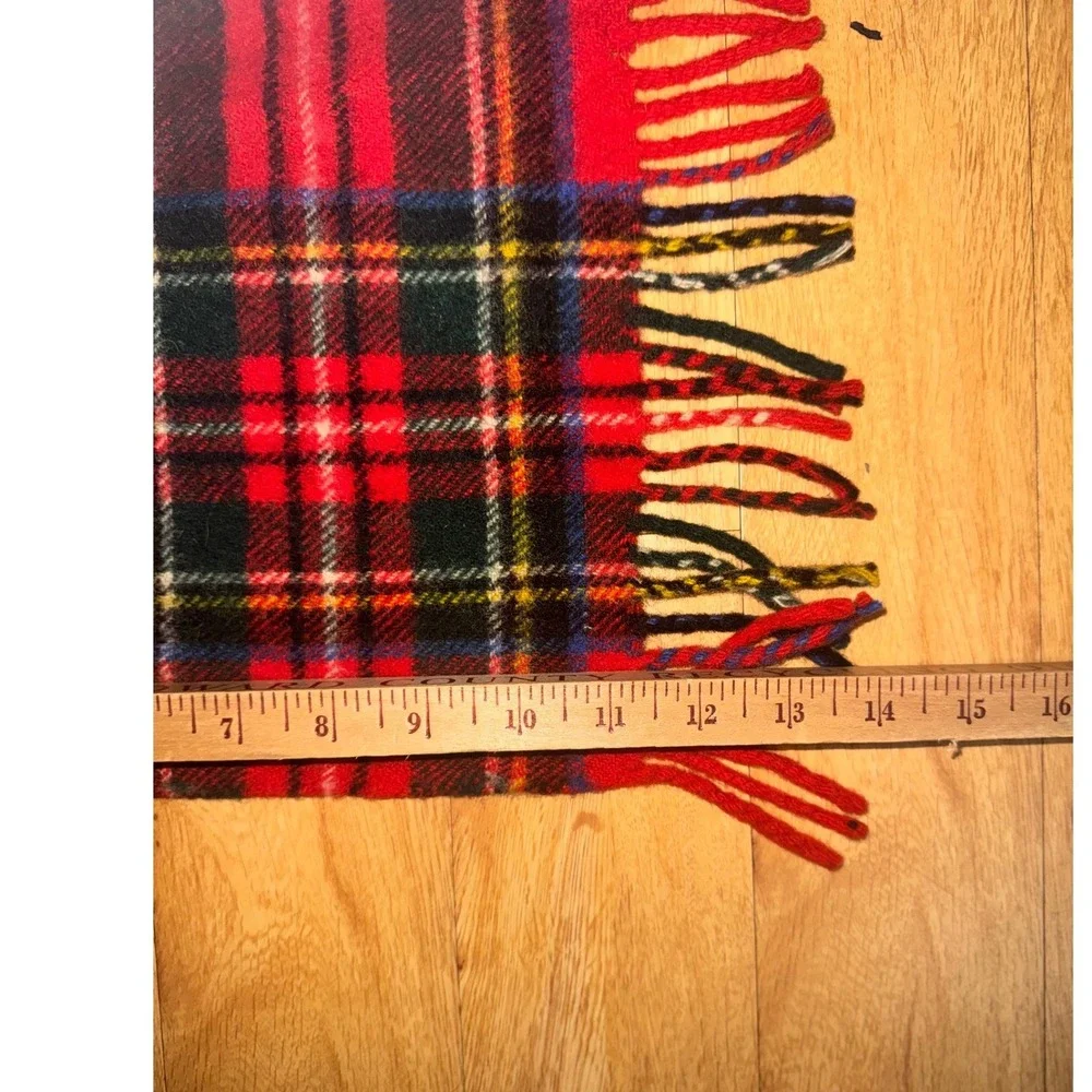 Vtg Carson Pirie Scott 100% Wool Blanket Red Tartan Plaid England 47